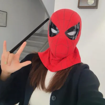 Spiderman  Movable  Eyes Cosplay Mask - Image 5