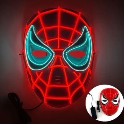 2024 New Arrival Halloween Disguise Mask Cosplay Spider Full Face Mask Halloween Children Headwear Gift Luminous Led Mask - Image 8