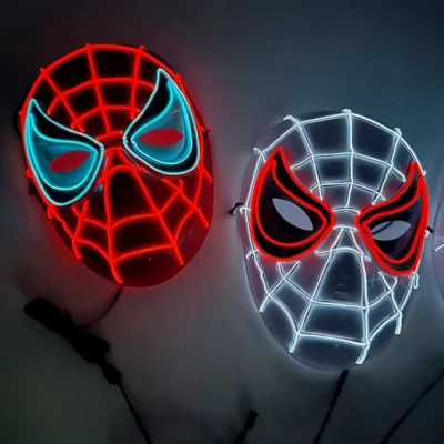 2024 New Arrival Halloween Disguise Mask Cosplay Spider Full Face Mask Halloween Children Headwear Gift Luminous Led Mask - Image 4