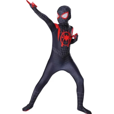 Spiderman Costume for Kids Zentai Suit Spider Man Into The Spider Verse Miles Morales Superhero Cosplay Bodysuit Adult Jumpsuits - Image 14