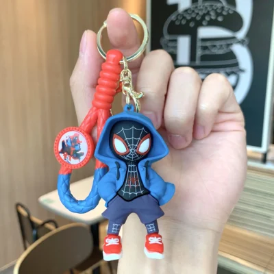 Cute Cartoon Spiderman Silicone Keychains Marvel Superhero Pendant Keyrings Jewelry Disney Keyholder for Bag Accessories - Image 9