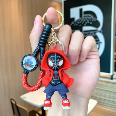 Cute Cartoon Spiderman Silicone Keychains Marvel Superhero Pendant Keyrings Jewelry Disney Keyholder for Bag Accessories - Image 8