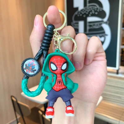 Cute Cartoon Spiderman Silicone Keychains Marvel Superhero Pendant Keyrings Jewelry Disney Keyholder for Bag Accessories - Image 6