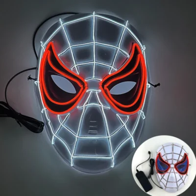 2024 New Arrival Halloween Disguise Mask Cosplay Spider Full Face Mask Halloween Children Headwear Gift Luminous Led Mask - Image 2