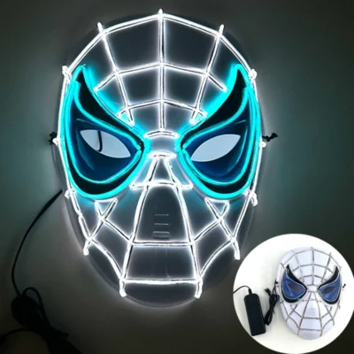 2024 New Arrival Halloween Disguise Mask Cosplay Spider Full Face Mask Halloween Children Headwear Gift Luminous Led Mask - Image 7