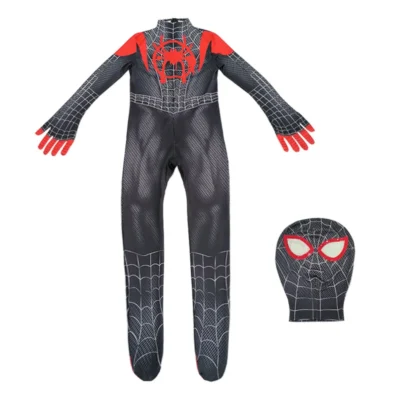 Spiderman Costume for Kids Zentai Suit Spider Man Into The Spider Verse Miles Morales Superhero Cosplay Bodysuit Adult Jumpsuits - Image 7